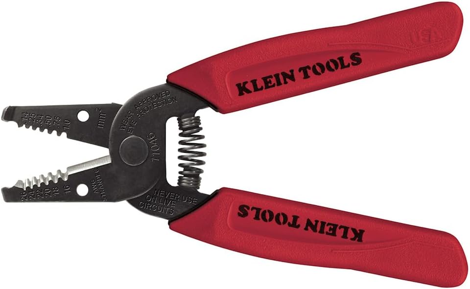 Klein Tools 11046 Wire Stripper, Wire Cutter for 16-26 AWG Stranded, Compact Nose with Precision-ground Stripping Holes, Made in USA