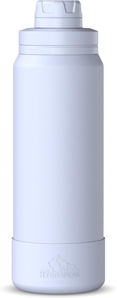 Hydrapeak 26oz Sport Insulated Water Bottle with Chug Lid, Leak & Spill Proof, Keeps Drinks Cold for 24 Hours, Hot for 12 Hours, Premium Stainless Steel Water Bottles (26oz, Ice)