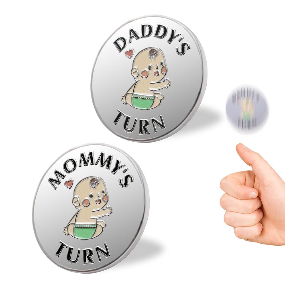 New Parent Decision Coin Funny Pregnancy Gifts for First Time Moms Dads, Cute New Parents Gift Mommy Daddy Couples Gift Ideas, Gag Gift for Baby Shower Birthday Fathers Day