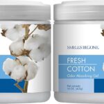 SMELLS BEGONE Air Freshener Odor Absorber Gel – 15 oz, Pack of 2 – Absorbs and Eliminates Odor in Pet Areas, Bathrooms, Cars, & Boats – Made with Essential Oils – Fresh Cotton Scent