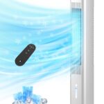 Windowless Portable Air Conditioners, 35″ Evaporative Air Cooler w/1.2L Water Tank, 3 Ice Packs, 7H Timer, 60° Swing, No Hose No Window Needed, 3-IN-1 Portable AC Unit for Room Bedroom, Ivory