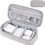 Cord Organizer Travel Case, Portable Tech Organizer Pouch Bag for Cable & Charger, Tech Electronics, Travel Essentials (Light Grey)