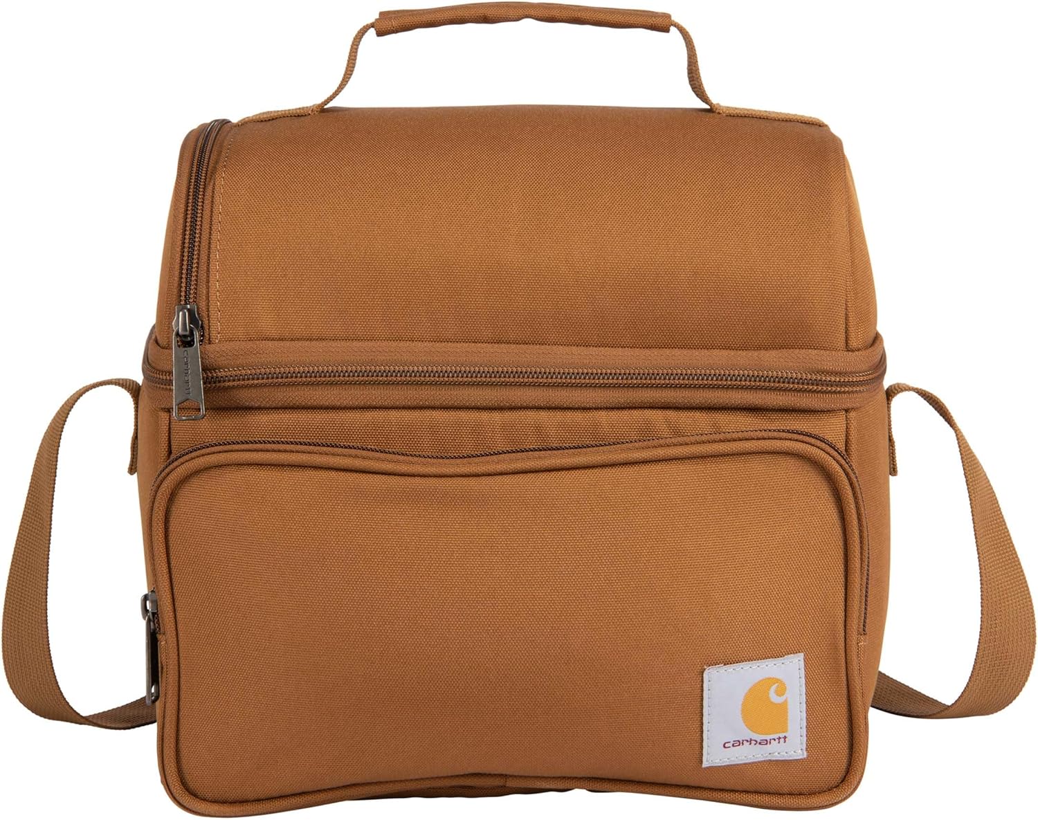 Carhartt Camping Cooler, Worksite Lunchbox, Soft Shell Lunch Bag for Construction Sites, Work and Everyday Use, Brown