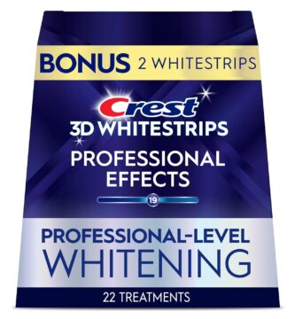 Crest 3D Whitestrips Professional Effects – Teeth Whitening Kit, 22 Treatments (20 + 2 Bonus), Each with 1 Upper/1Lower, 44 Strips – Crest 3DWhite Teeth Whitening Strips