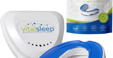 VitalSleep Anti-Snoring Mouthpiece, Comfortable & Adjustable Fit Snore Guard, Stops Snoring for Restful Sleep, USA Made, BPA Free & FDA Cleared Anti-Snore Device – Women’s Size