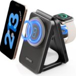 2025 Traveling Wireless Fast Charging Station,Magnetic 3 in 1 Charger with Light for iPhone 17 16 15 14 13 12 Pro Max Plus,Apple Watch Series & Air pods 4 3 2 Pro-Gifts for Wife & Husband