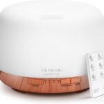 ASAKUKI Essential Oil Diffuser 500ml, Ultrasonic Aromatherapy Humidifier with Remote Control, 7 LED Colors, Timer & Auto-Off, Large Room Diffuser