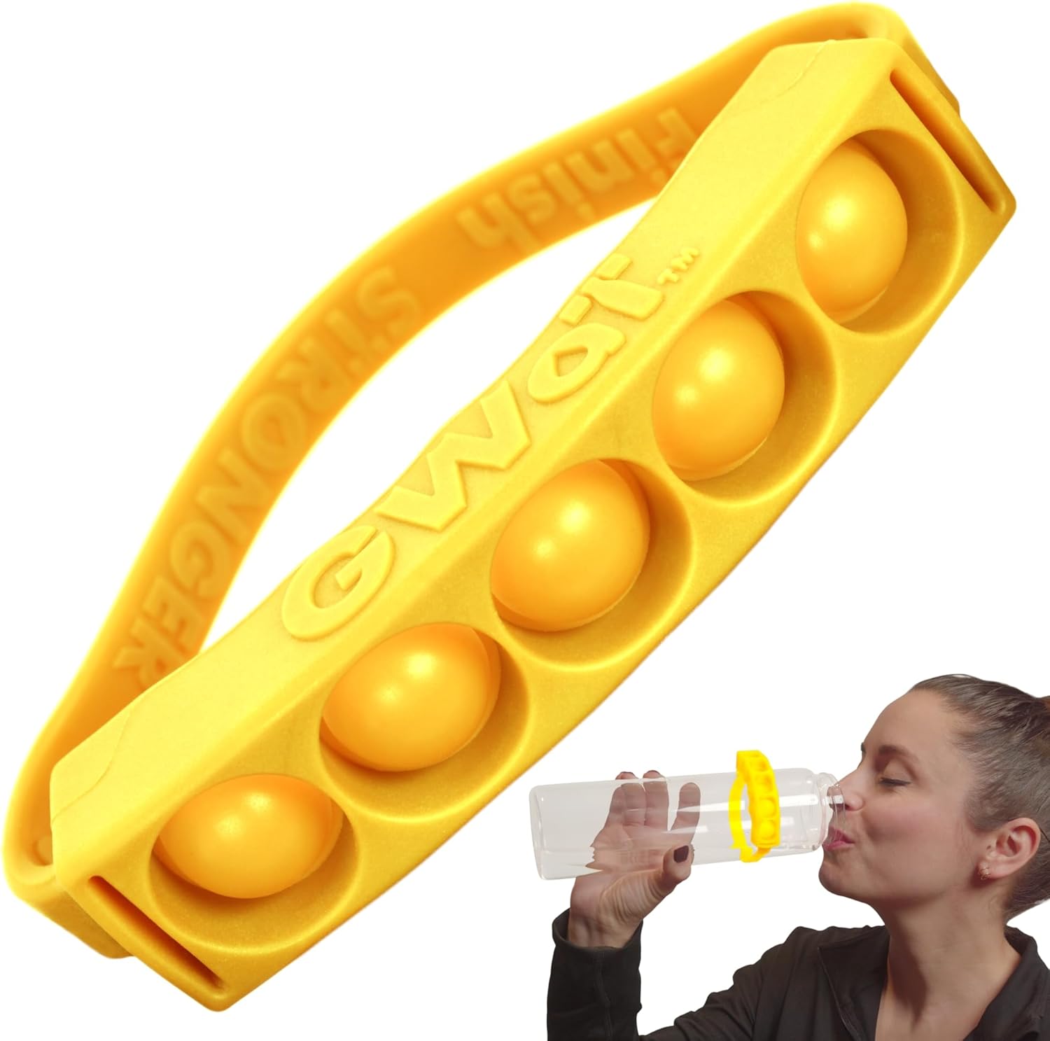 GWaT Water Bottle Hydration Tracker – Daily Water Reminder & Goal Setter – Reusable Silicone Band for Fitness, Weight Loss & Hydration Tracking