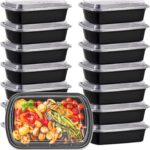 Kitch’nMore 38oz Meal Prep Containers, Extra Large &Thick Food Storage Containers with Lids, Reusable Plastic,Disposable Bento Box,Stackable,Microwave/Freezer/Dishwasher Safe, BPA Free (30Pack)