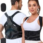 Posture Corrector for Women and Men with Bionic System, Precise Full Back Support Back Brace for Upper and Lower Back Pain Relief with Two 3D Pads