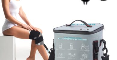 Cold Therapy Machine with Programmable Timer, Portable Ice Machine for Knee After Surgery, Knee Replacement Recovery System for Pain Relief w/Compression Pad for Shoulder, Hip and Ankle Cold Therapy Machine with Programmable Timer, Portable Ice Machine for Knee After Surgery, Knee Replacement Recovery System for Pain Relief w/Compression Pad for Shoulder, Hip and Ankle