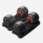 TOUSAINS Adjustable Dumbbell Set,5in1 15-55lbs Adjustable Weight Set for Home Gym,Space-Saving Design with storage box,Weight Set Home Gym Exercise Strength Training