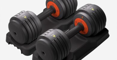 TOUSAINS Adjustable Dumbbell Set,5in1 15-55lbs Adjustable Weight Set for Home Gym,Space-Saving Design with storage box,Weight Set Home Gym Exercise Strength Training