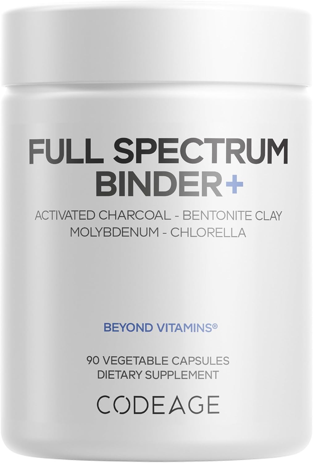 Codeage Binder + Systemic Binder Supplement – Activated Charcoal Pills, Bentonite Clay Mineral Powder, Fulvic & Humic Acids, Molybdenum, Carbon Forms – 90 Capsules