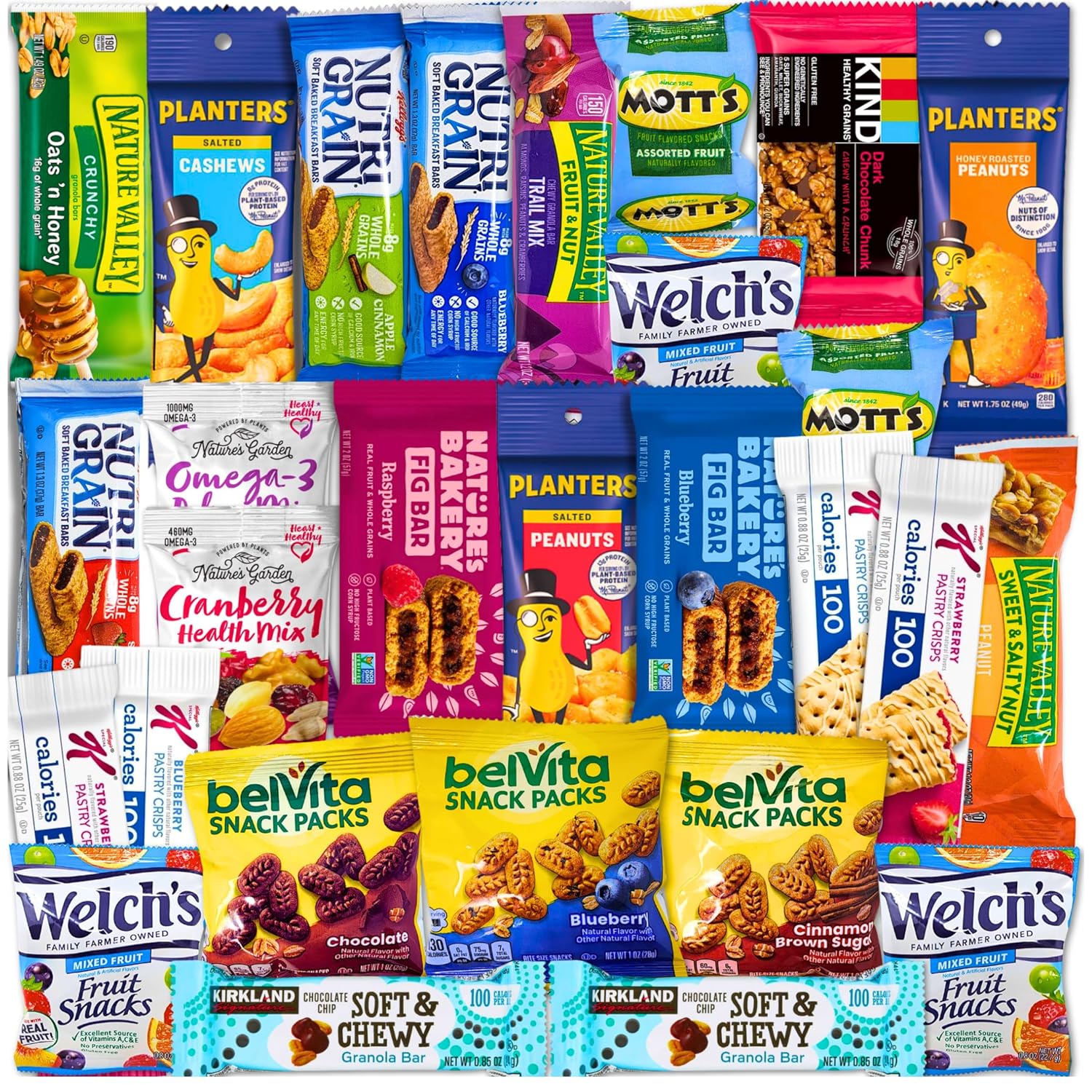 Healthy Snack Variety Box for Adults – Deluxe Assortment with Granola Bars, Nut Mixes, and Fruit Snacks for Families, Office, Gifts, and Travel (28 Count)